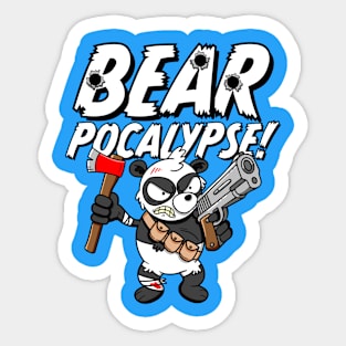 BEARPOCALYPSE! Brian the Badass Panda Survivor Sticker